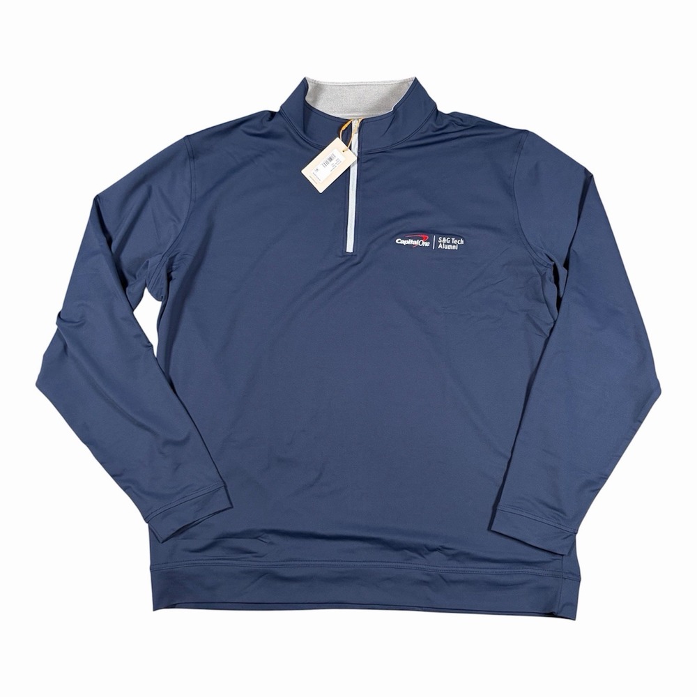 Peter Millar Crown Sport Perth Quarter Zip Navy Blue Performance 2XL Men's NWT